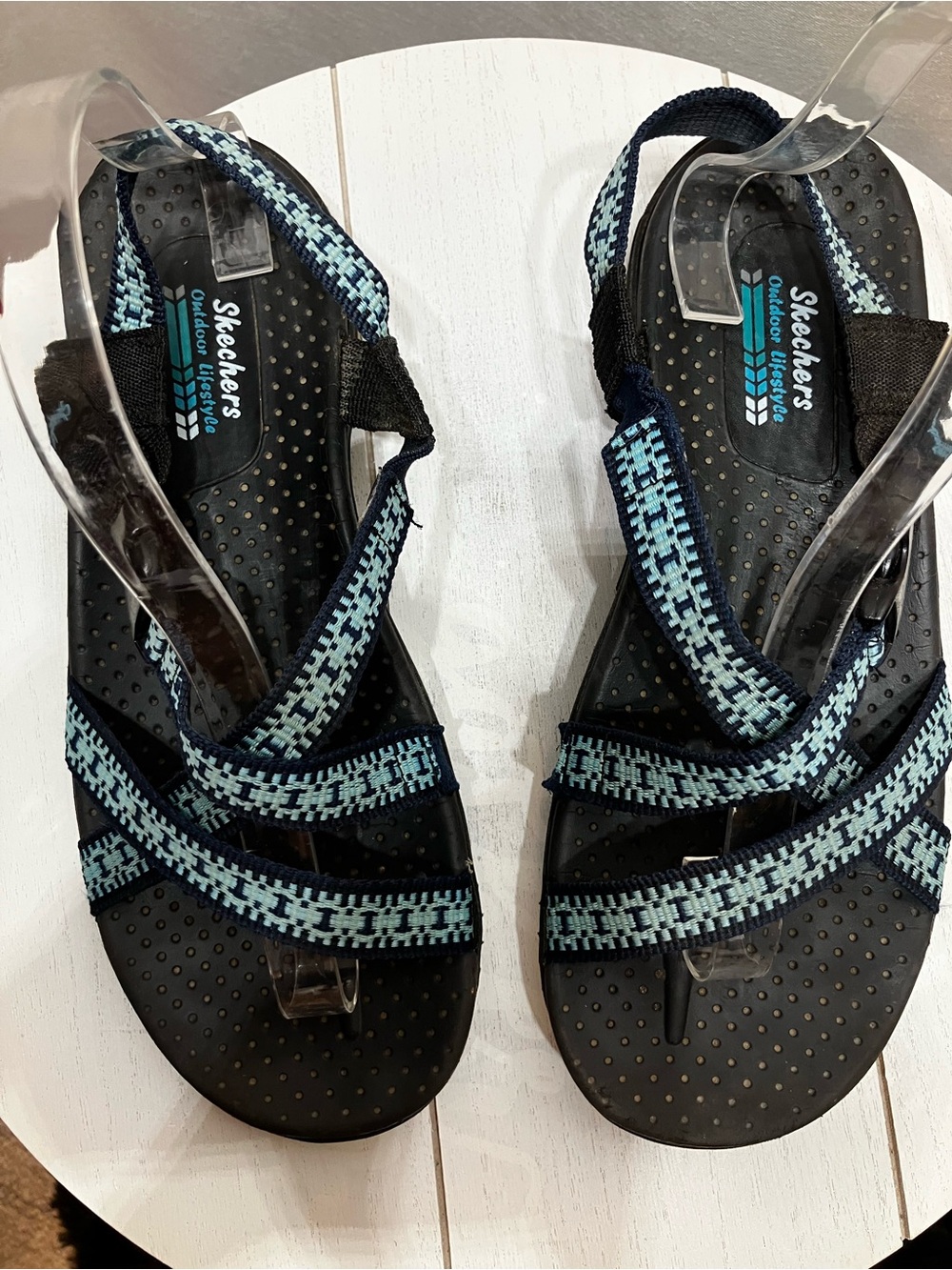 Skechers Outdoor Lifestyle Sandals women 9.5 Blue Strappy Sporty water hiking